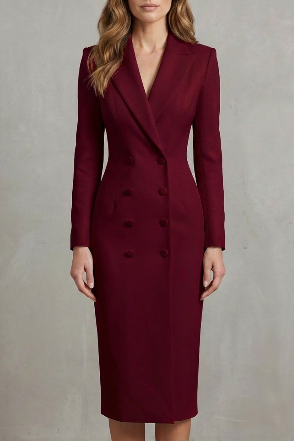 Celeste – Vestido Blazer Transpassado Duplo – Elegância Executiva para um Look de Poder