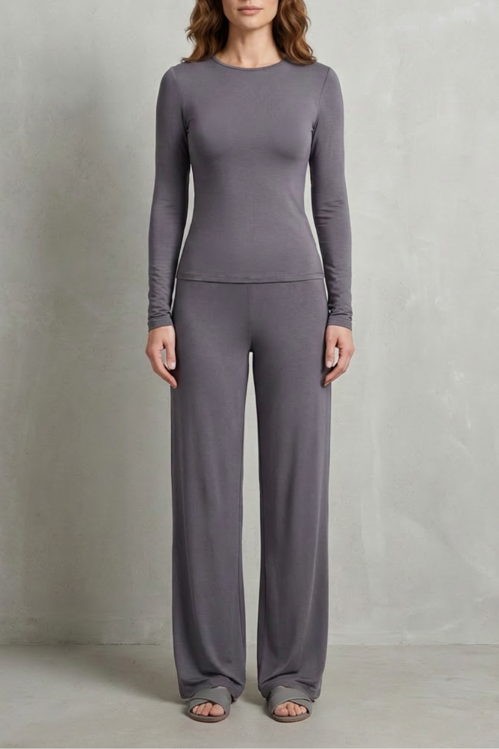 Élan – Simplicidade Sofisticada – Conjunto Pantalona Cor Única