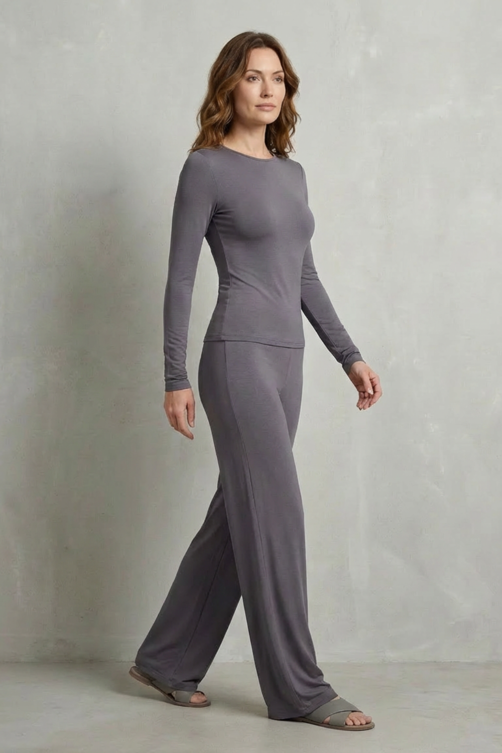 Élan – Simplicidade Sofisticada – Conjunto Pantalona Cor Única