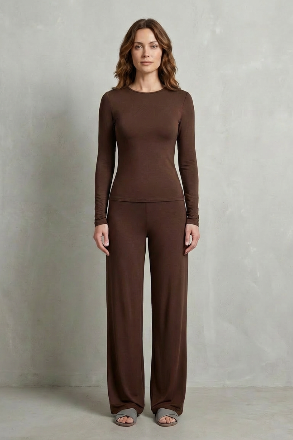 Élan – Simplicidade Sofisticada – Conjunto Pantalona Cor Única