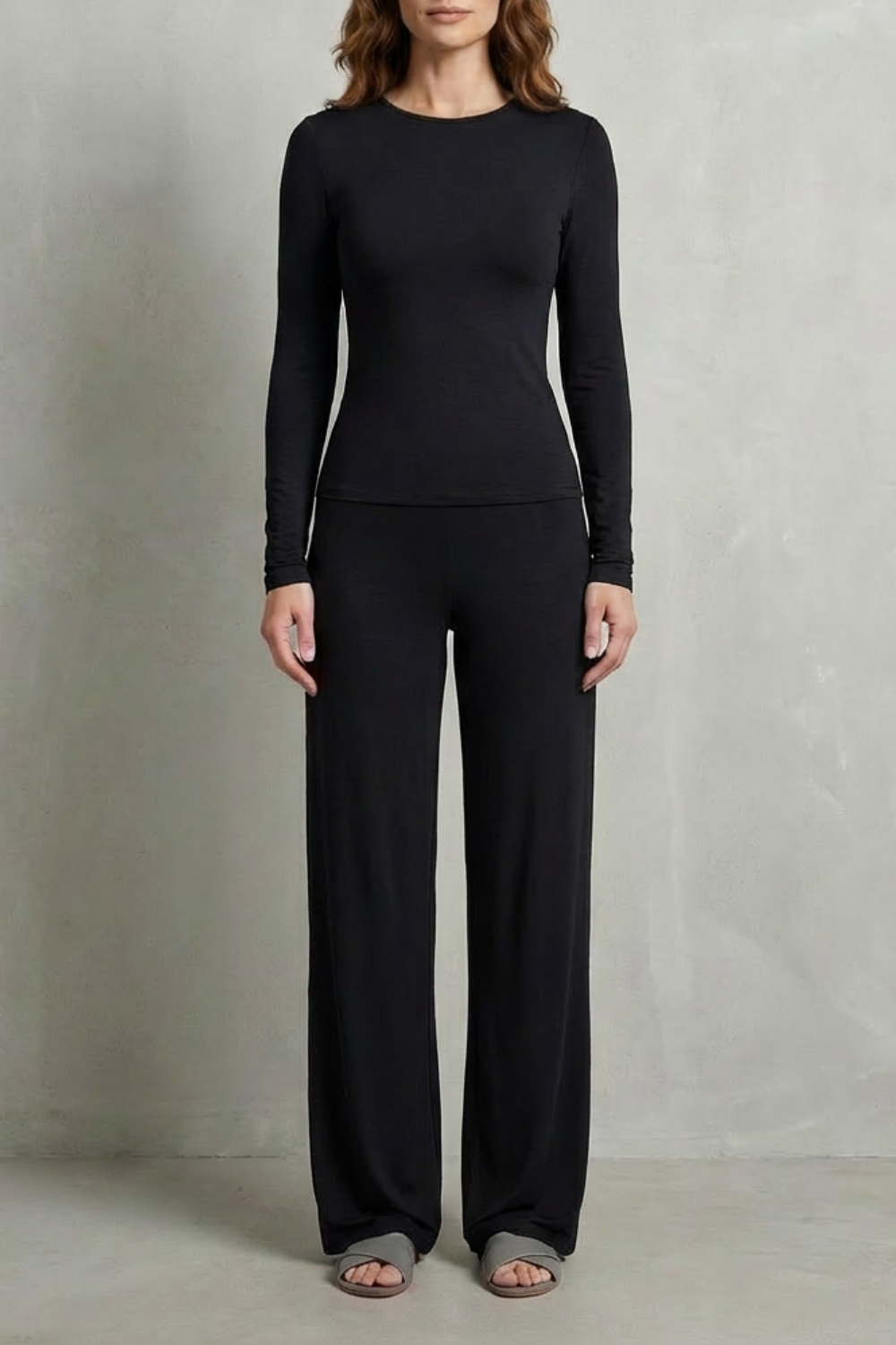 Élan – Simplicidade Sofisticada – Conjunto Pantalona Cor Única