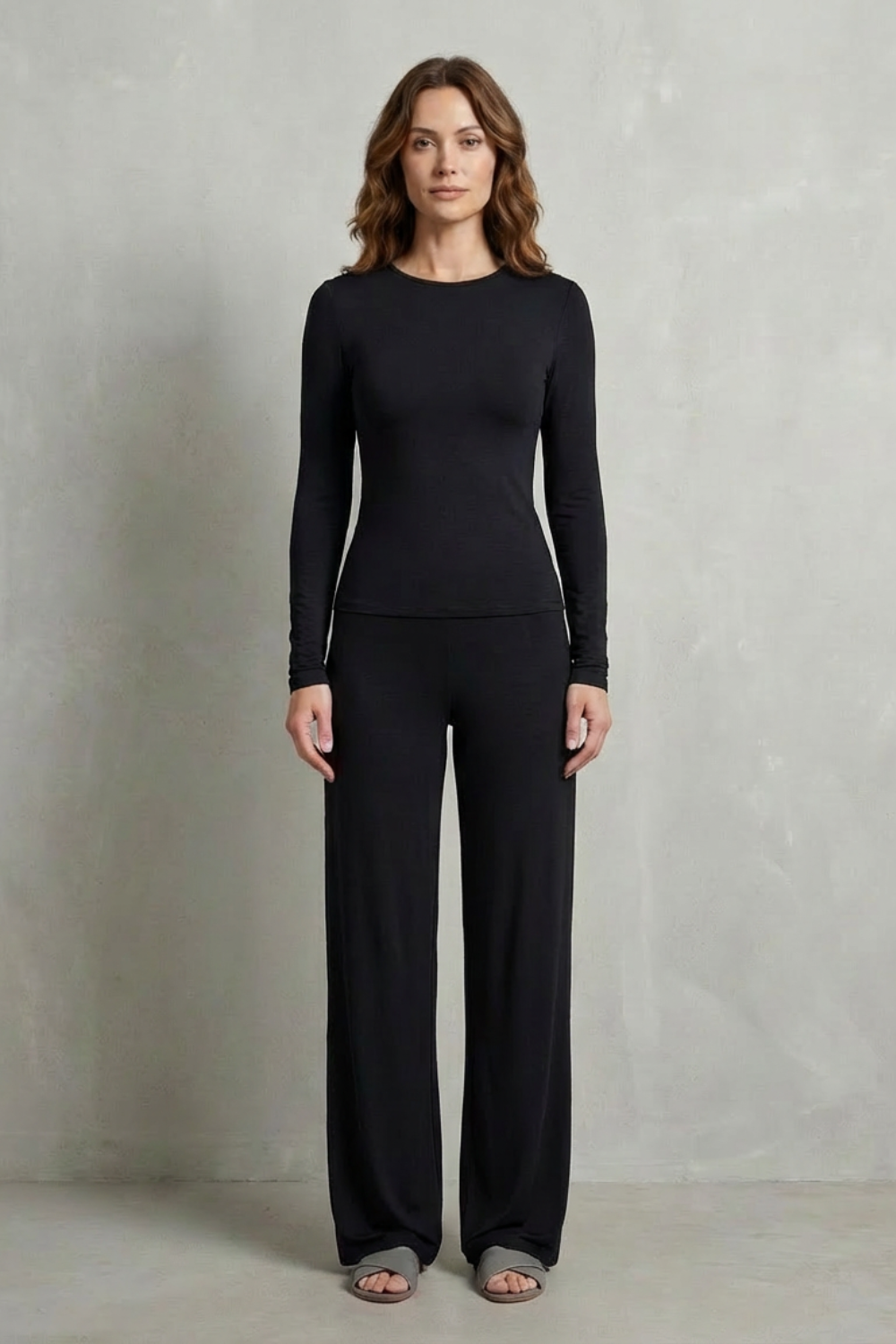Élan – Simplicidade Sofisticada – Conjunto Pantalona Cor Única