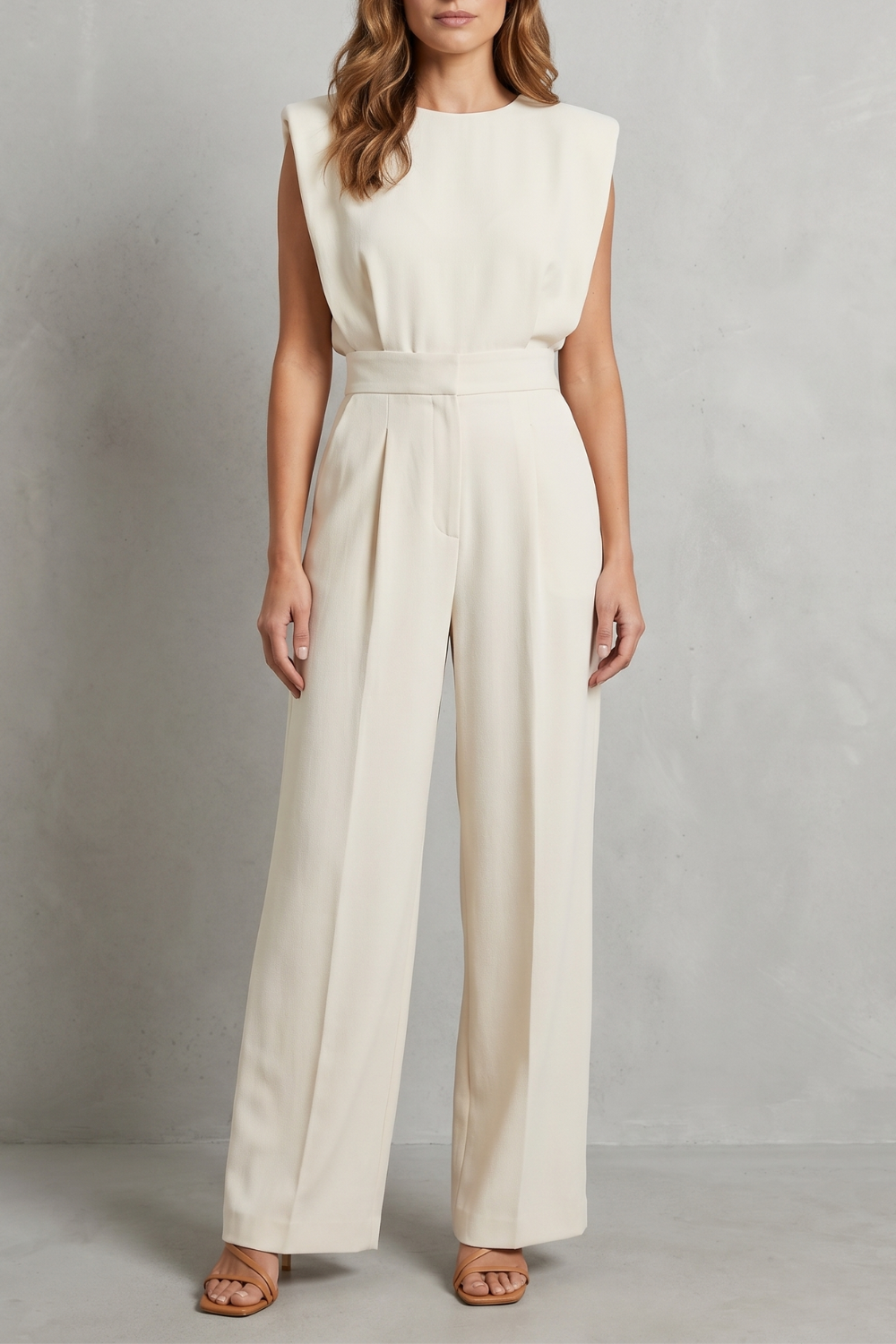 Elivra – Elegância alfaiataria minimalista – Macacão pantalona
