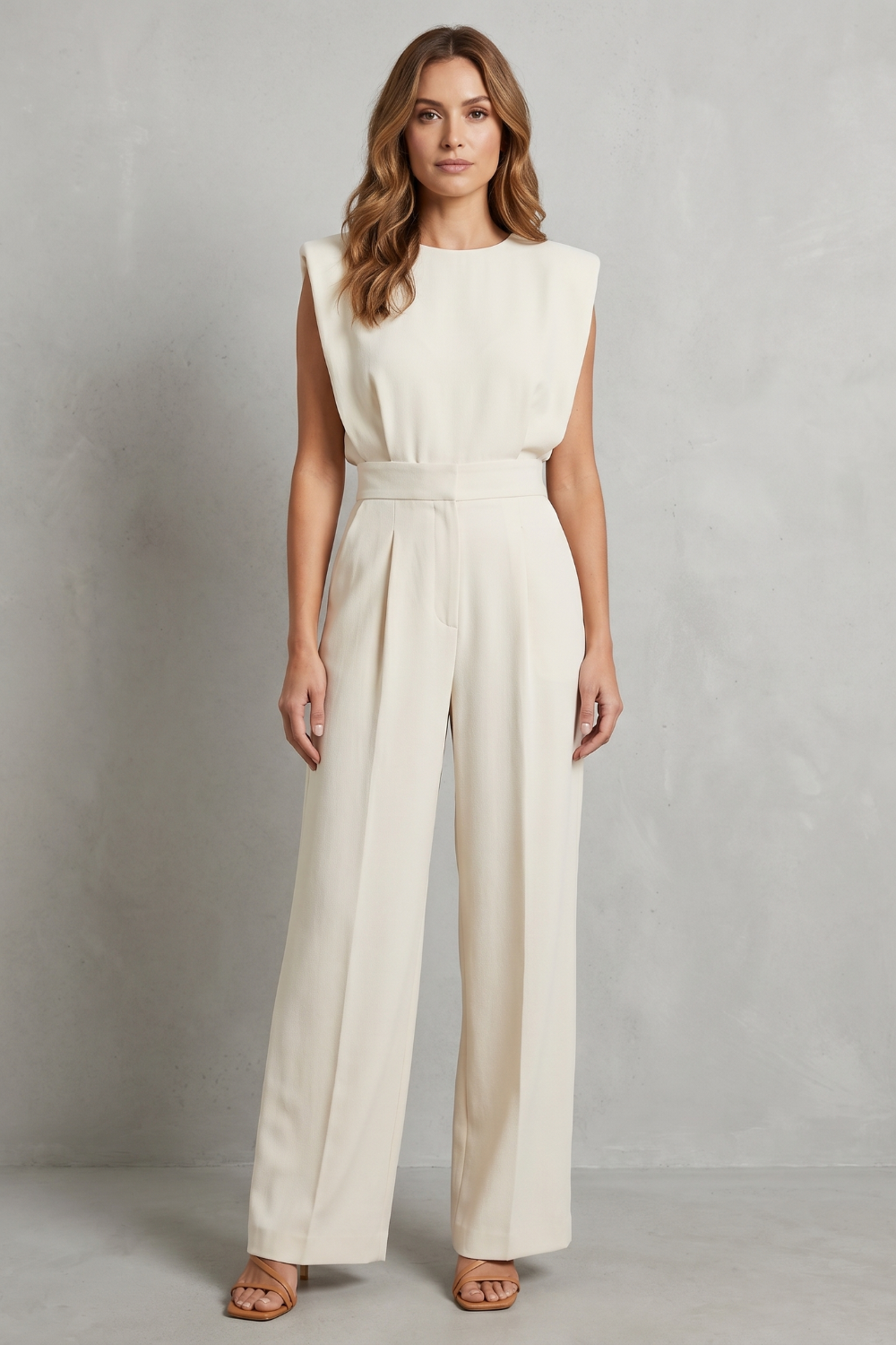 Elivra – Elegância alfaiataria minimalista – Macacão pantalona