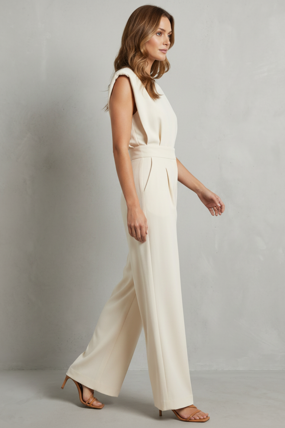 Elivra – Elegância alfaiataria minimalista – Macacão pantalona