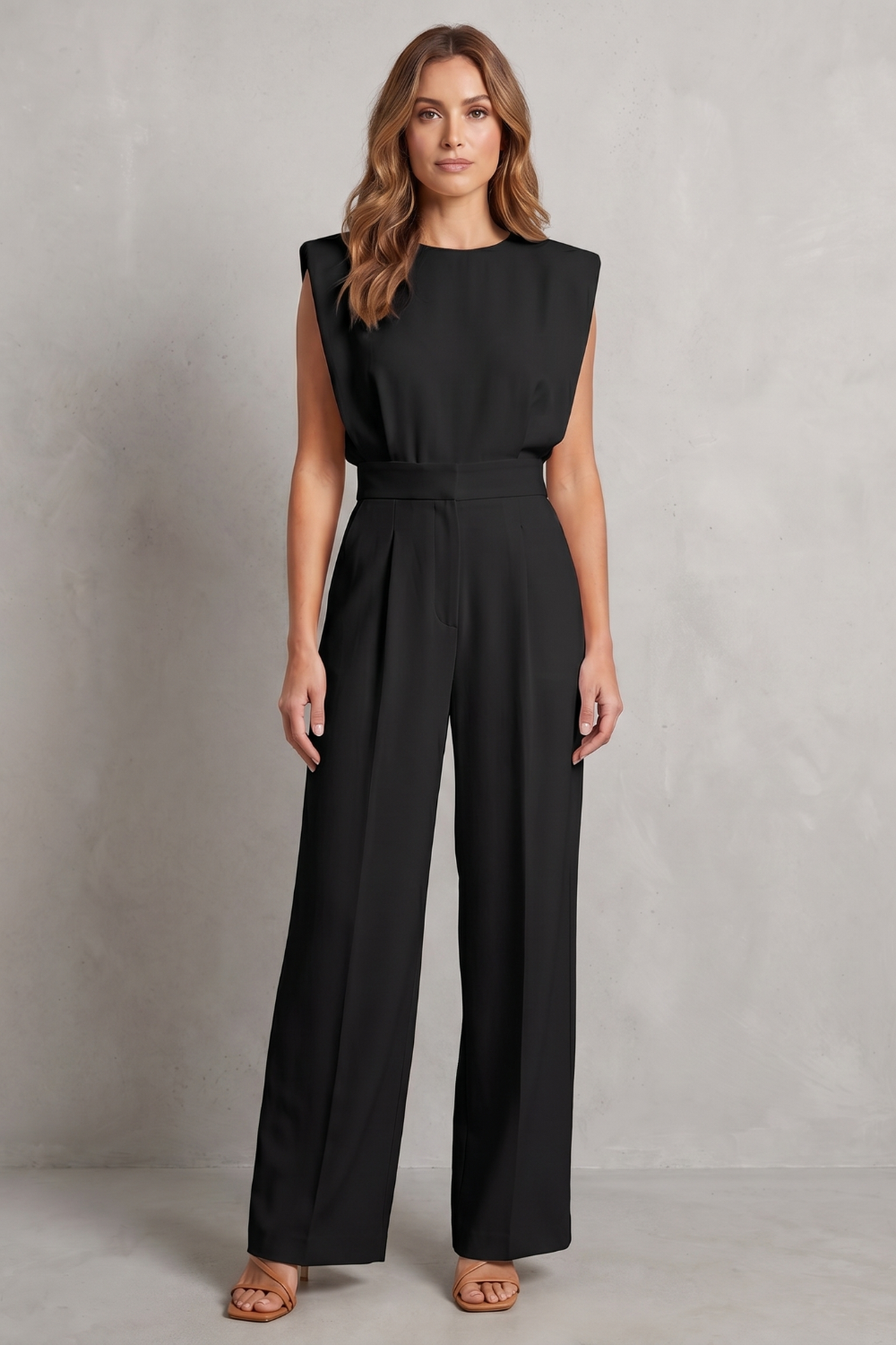 Elivra – Elegância alfaiataria minimalista – Macacão pantalona