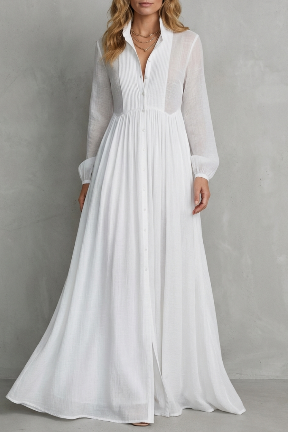 Élodie – Vestido Longo Plissado com Inspiração Francesa – Elegância Descontraída para as Férias