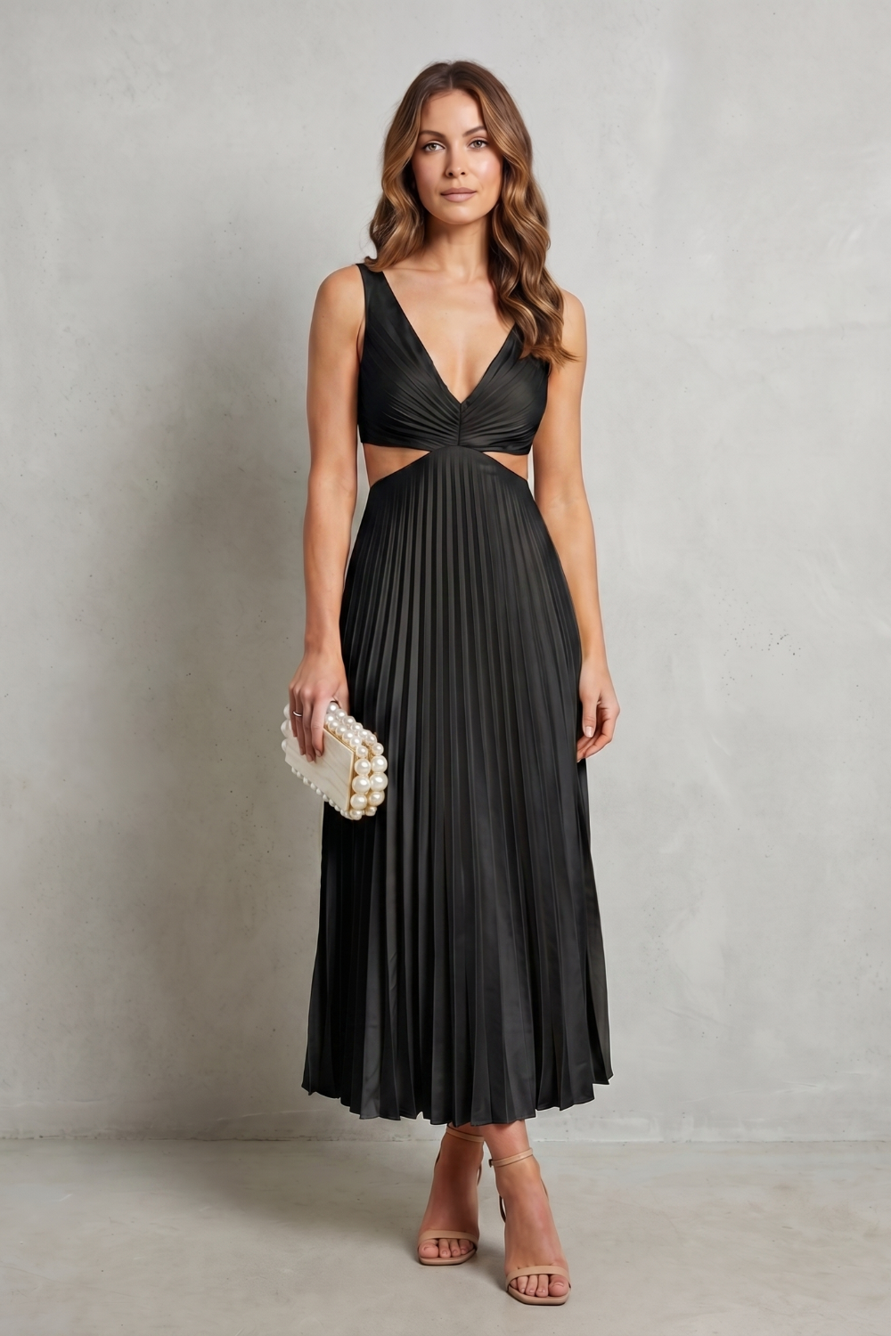 Elodienne – Elegância com cintura franzida – Vestido longo