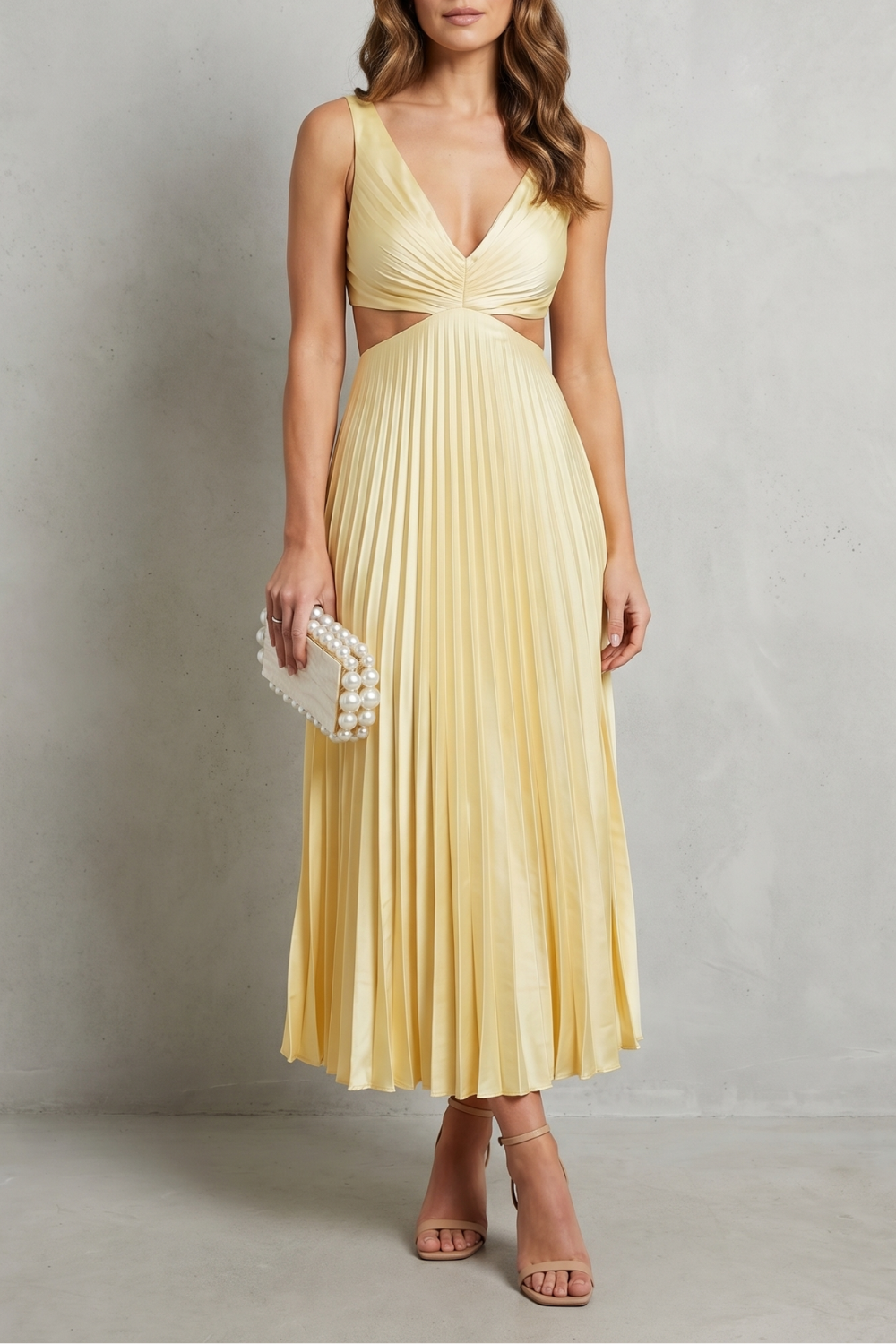 Elodienne – Elegância com cintura franzida – Vestido longo