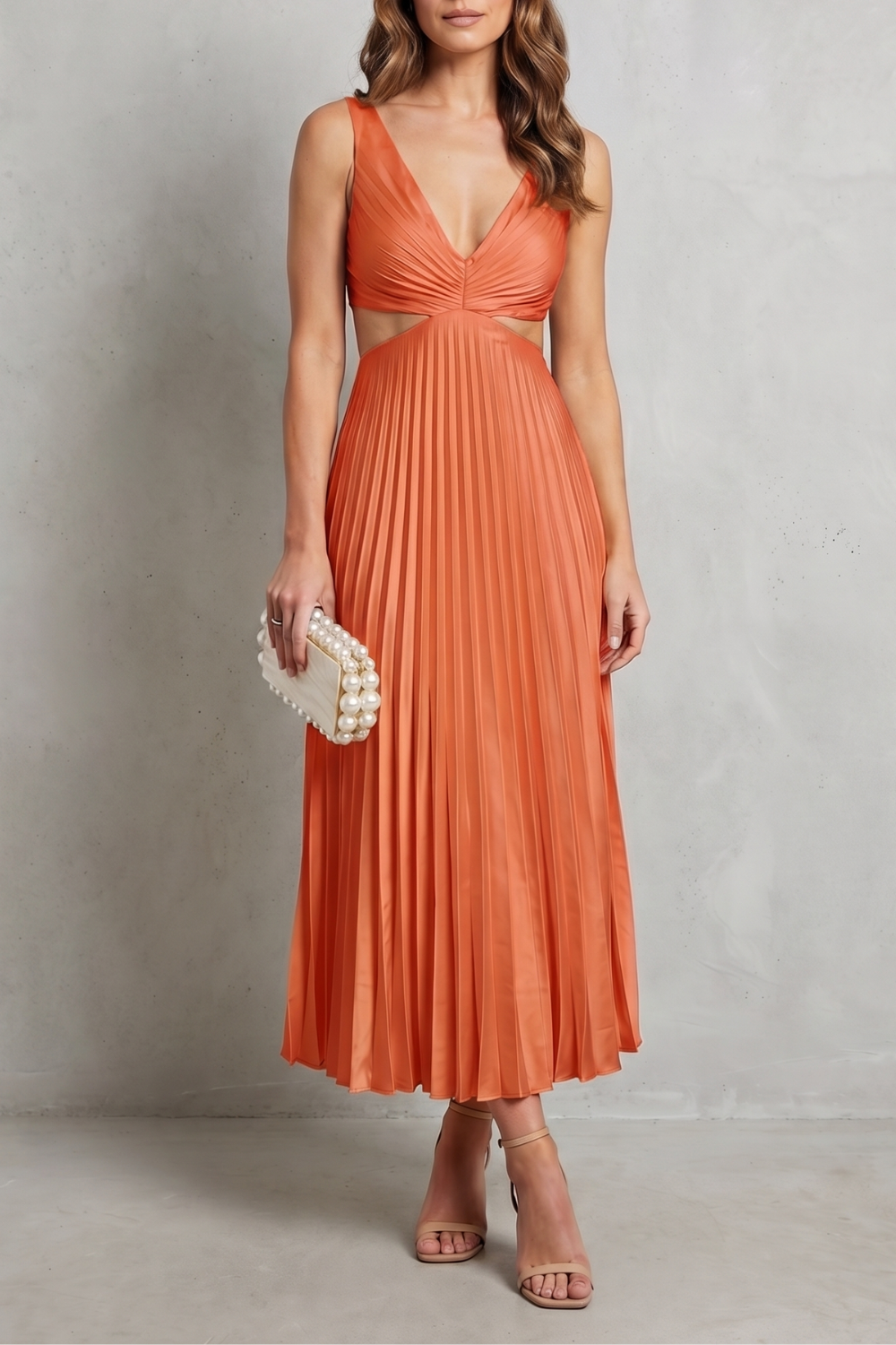 Elodienne – Elegância com cintura franzida – Vestido longo