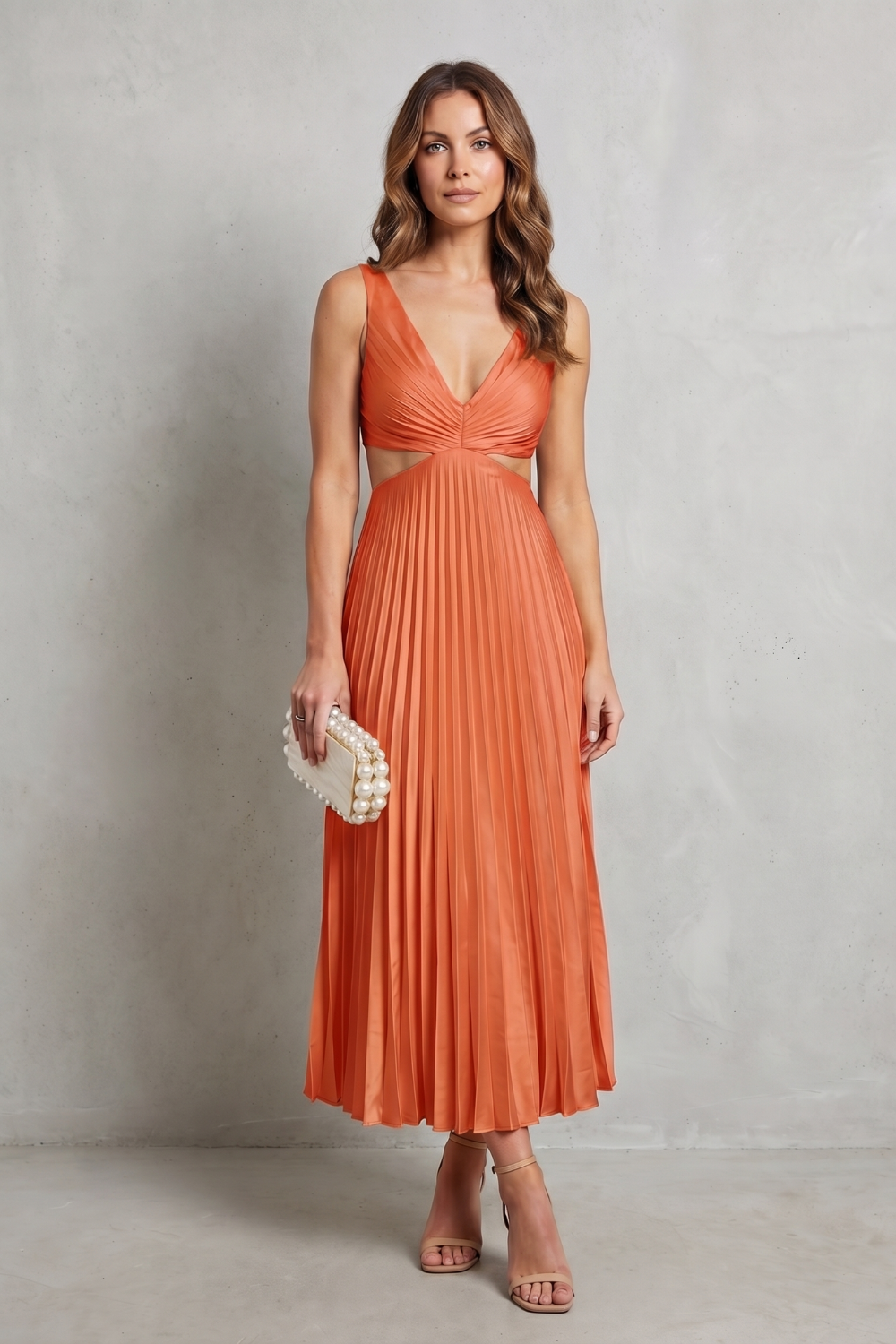 Elodienne – Elegância com cintura franzida – Vestido longo