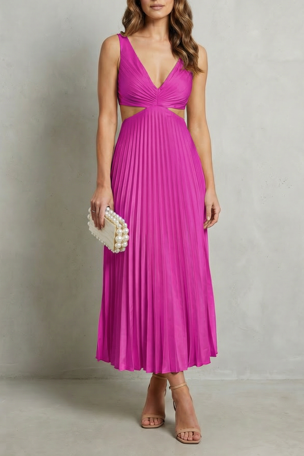 Elodienne – Elegância com cintura franzida – Vestido longo