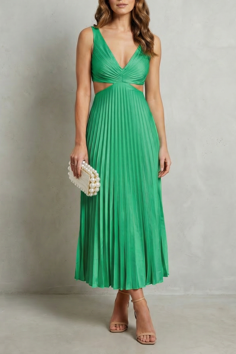 Elodienne – Elegância com cintura franzida – Vestido longo