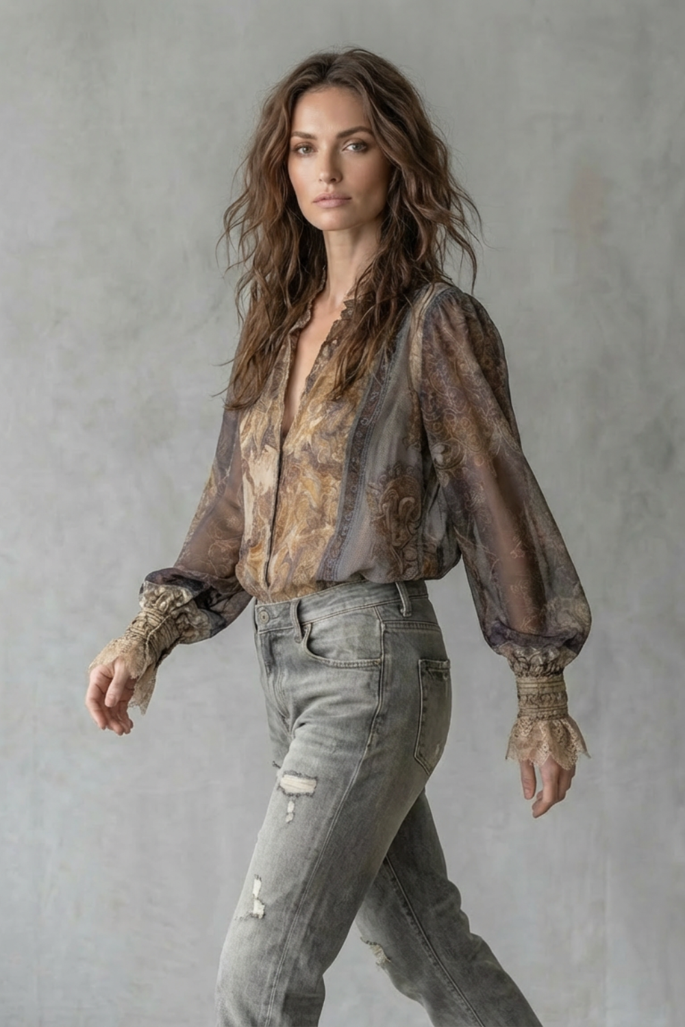 Élorine – Romance paisley transparente – Blusa boho