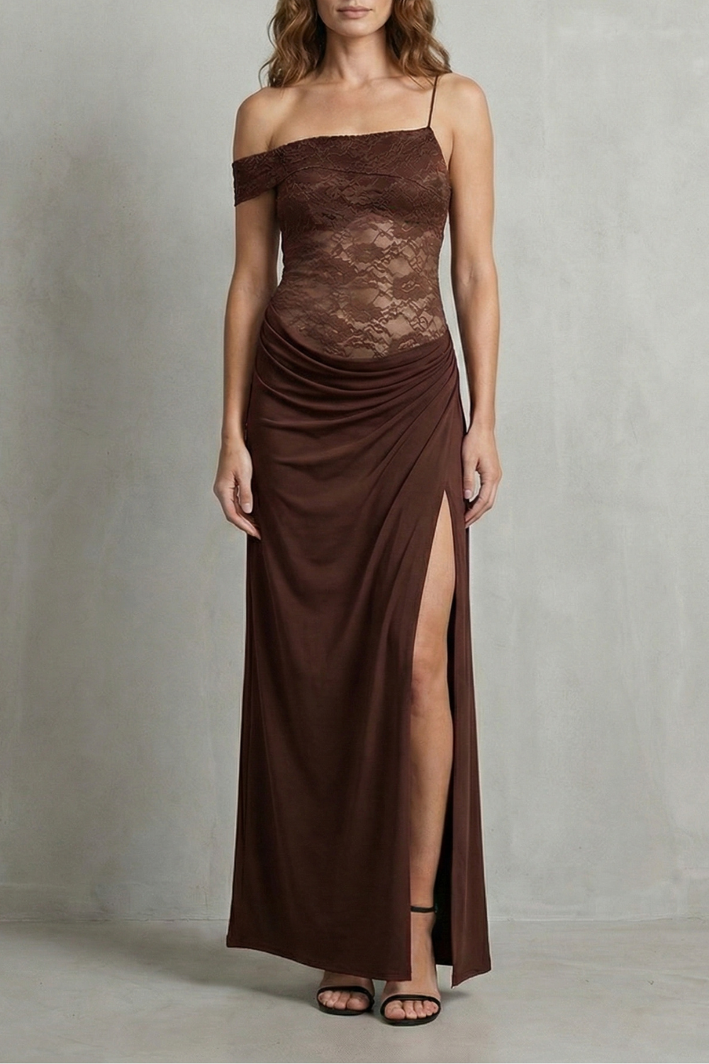 Emily – Romance atemporal – Vestido Longo Elegante de Renda Feminino