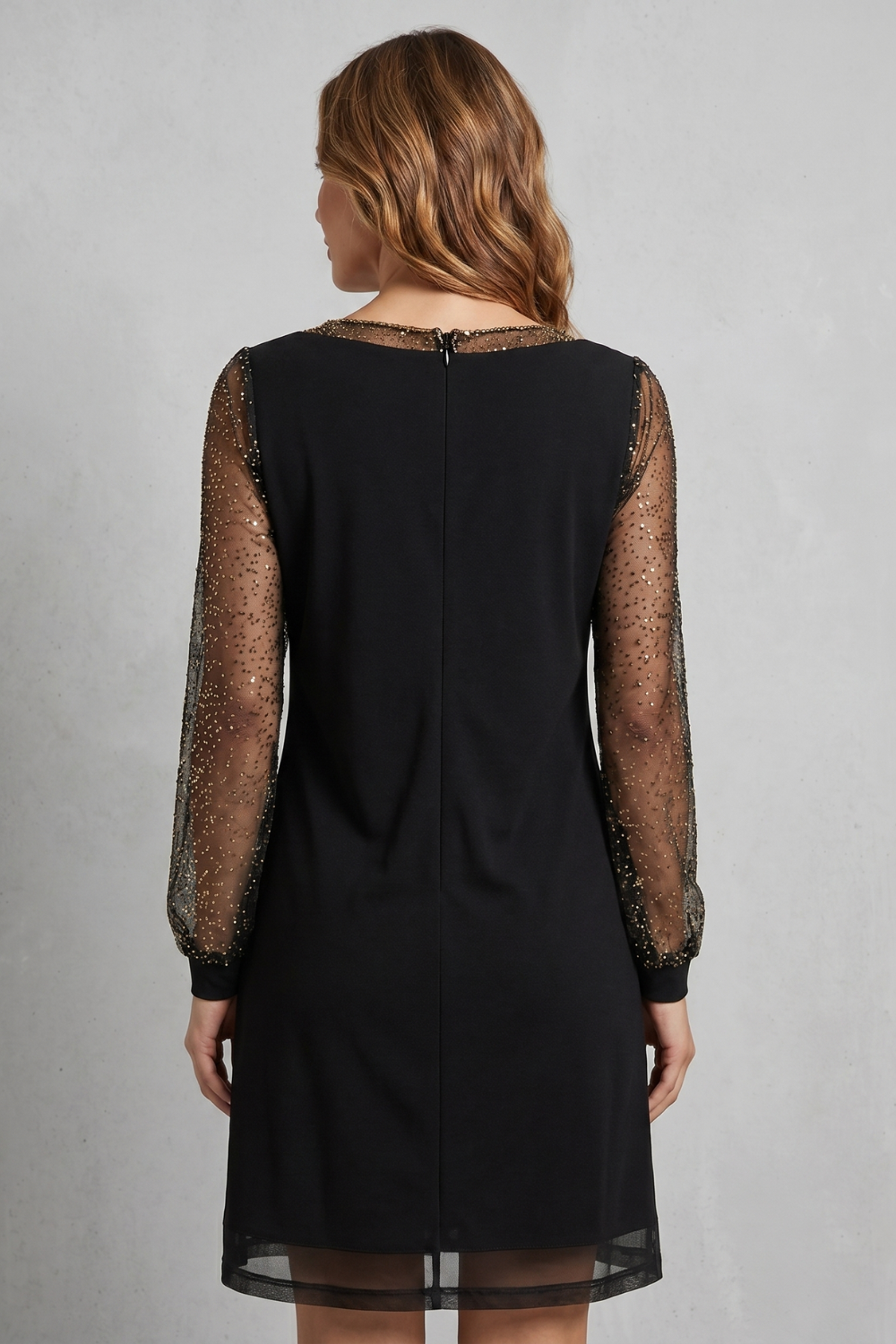 Étoilenne – Manga transparente com brilho – Vestido mini