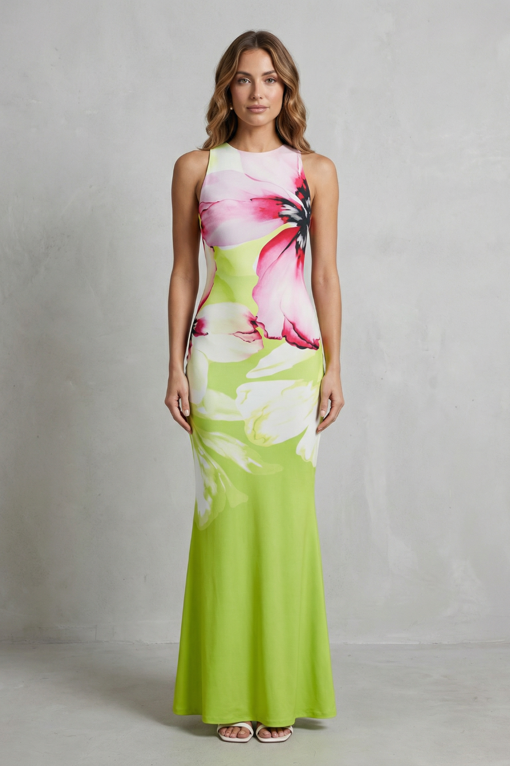 Fiorielle – Estampa floral artística – Vestido longo sereia