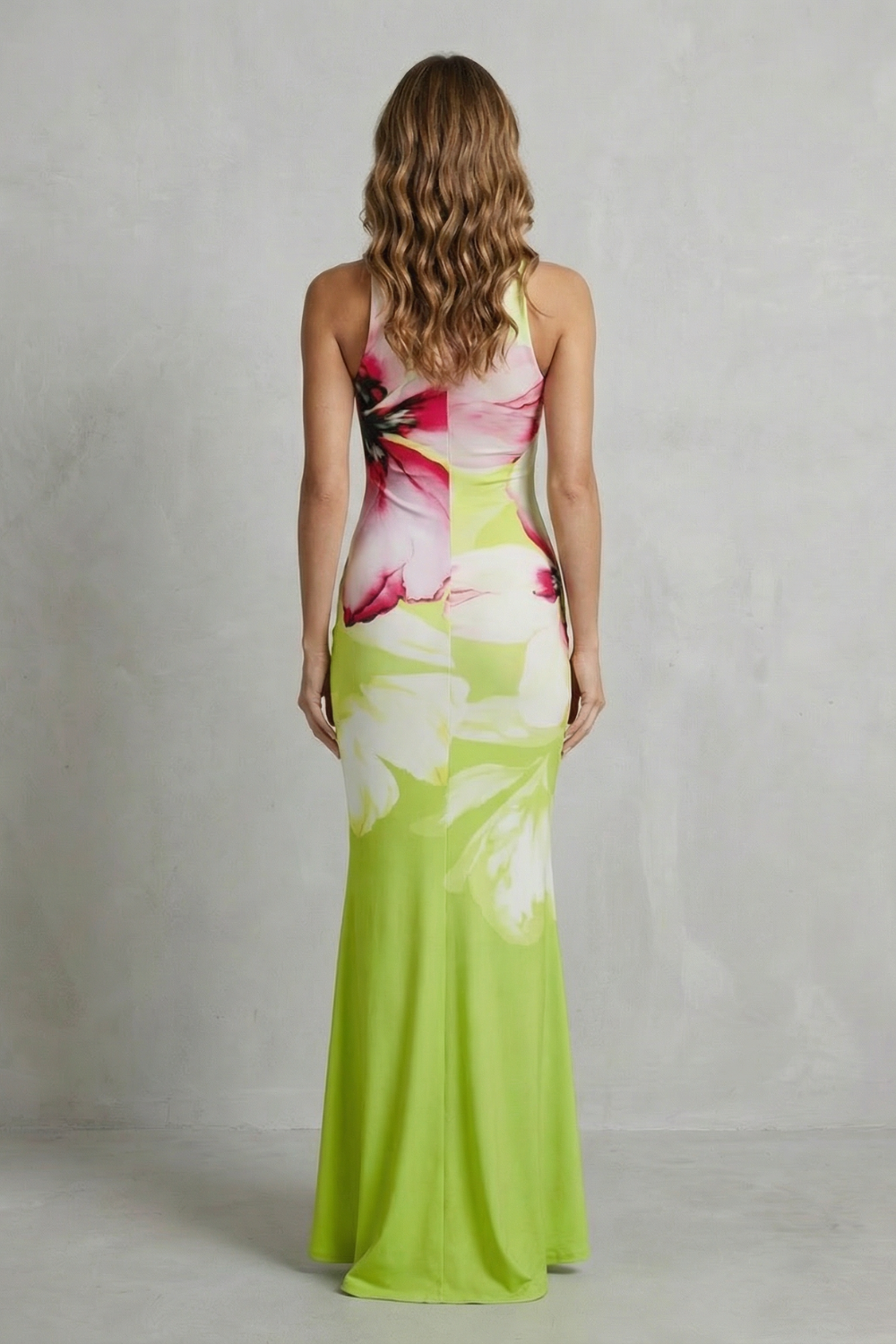 Fiorielle – Estampa floral artística – Vestido longo sereia