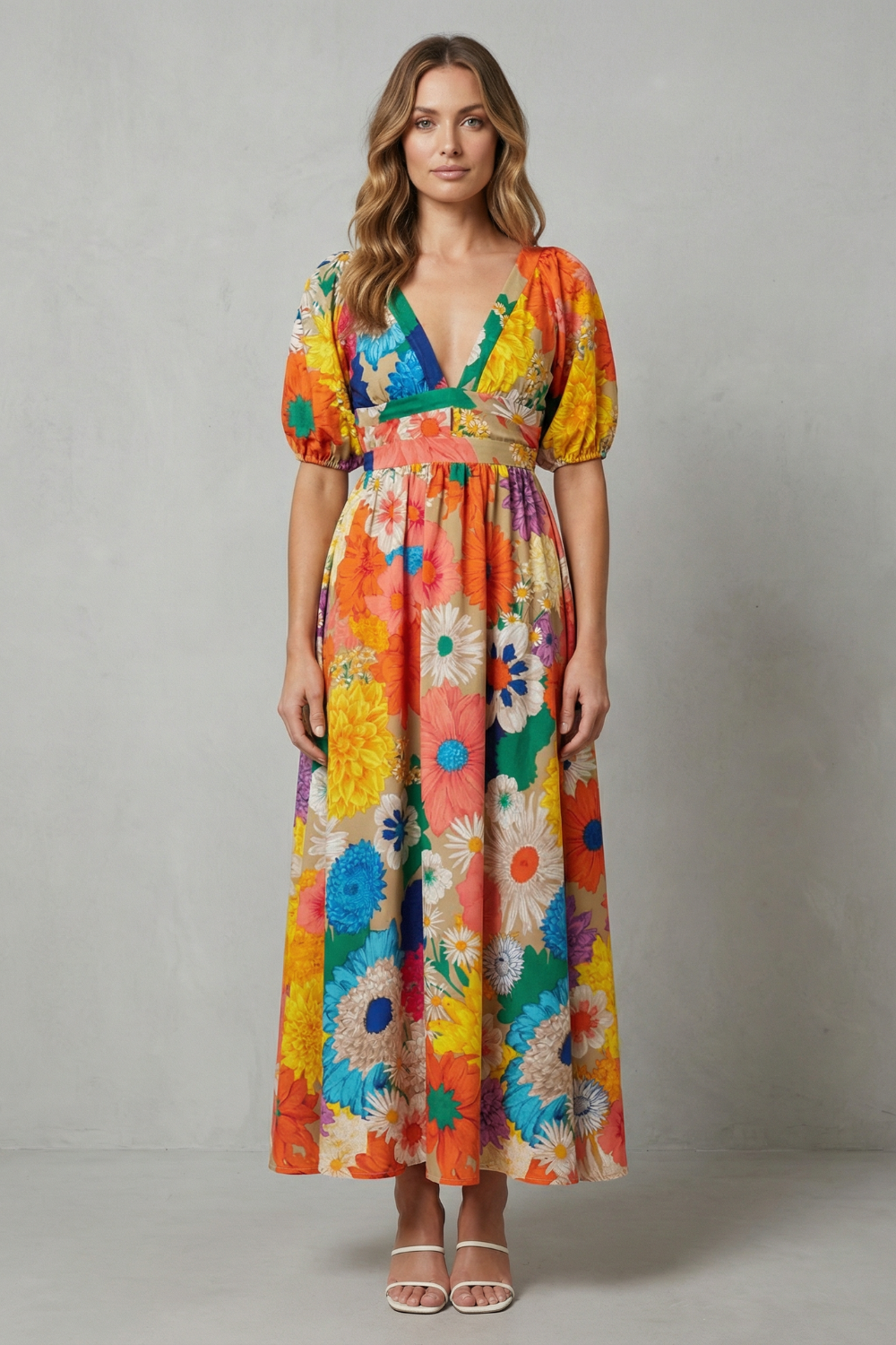Floracelle – Charme floral vibrante – Vestido longo