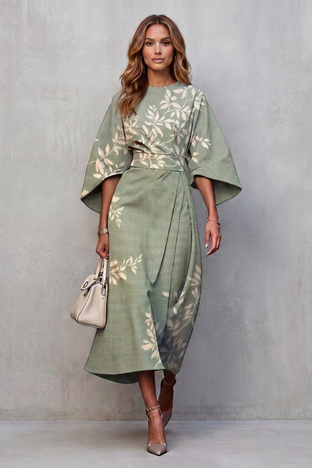 Floravie – Flores aquareladas vibrantes – Vestido midi