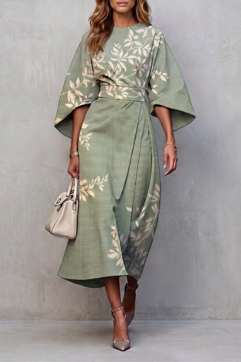 Floravie – Flores aquareladas vibrantes – Vestido midi