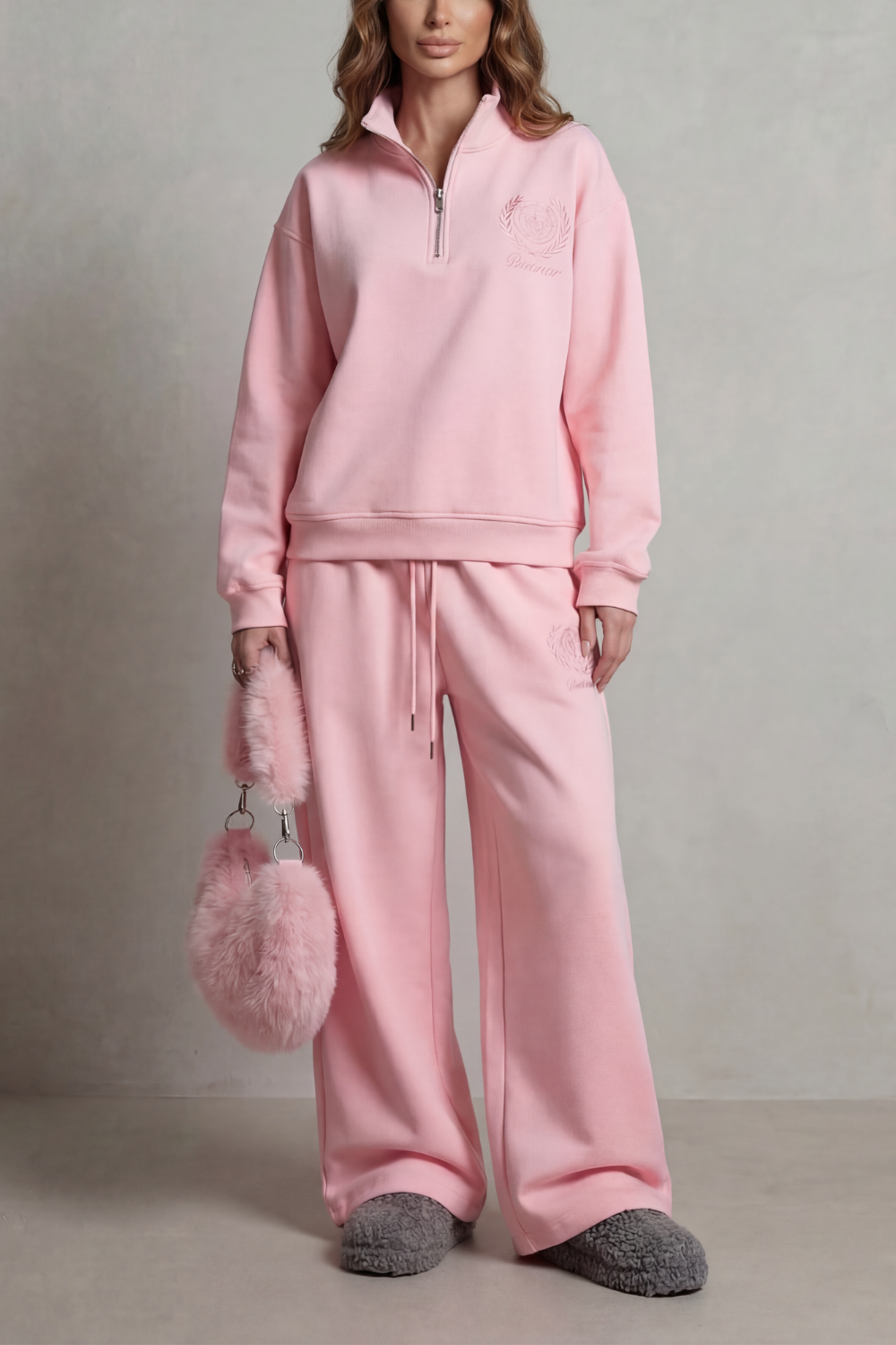 Florevée – Conjunto de lounge com crest bordado - Zip