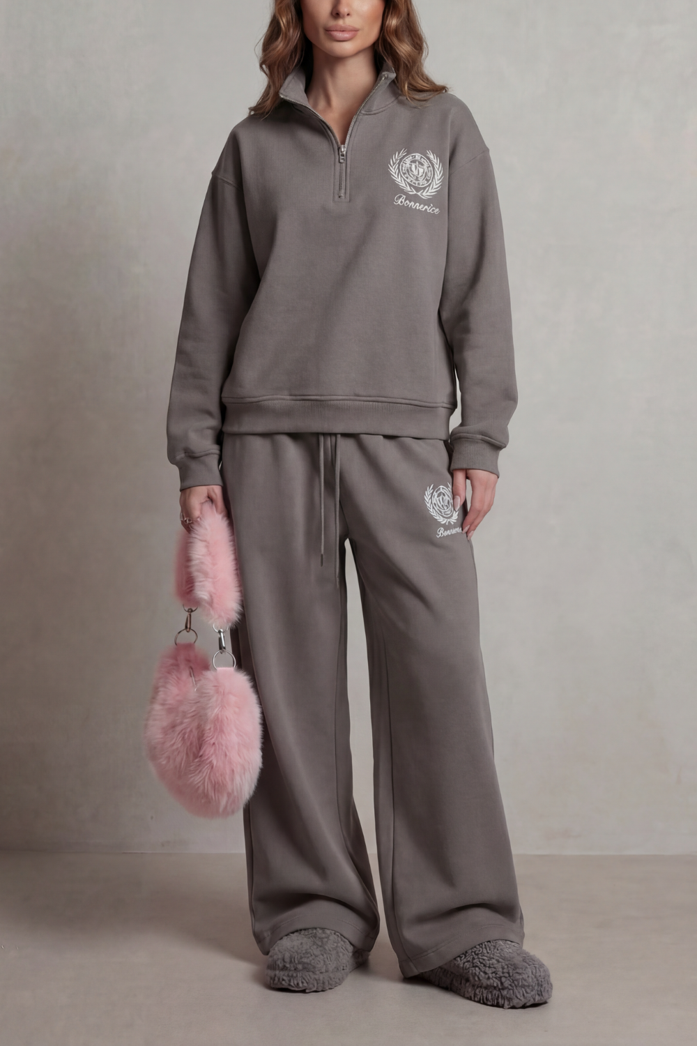 Florevée – Conjunto de lounge com crest bordado - Zip