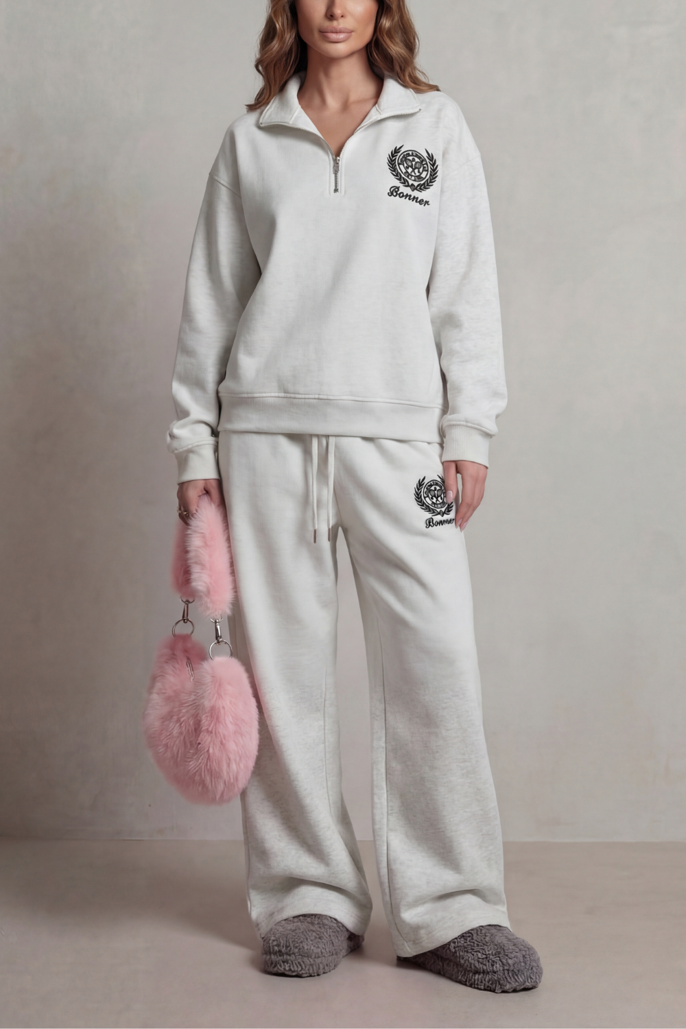 Florevée – Conjunto de lounge com crest bordado - Zip