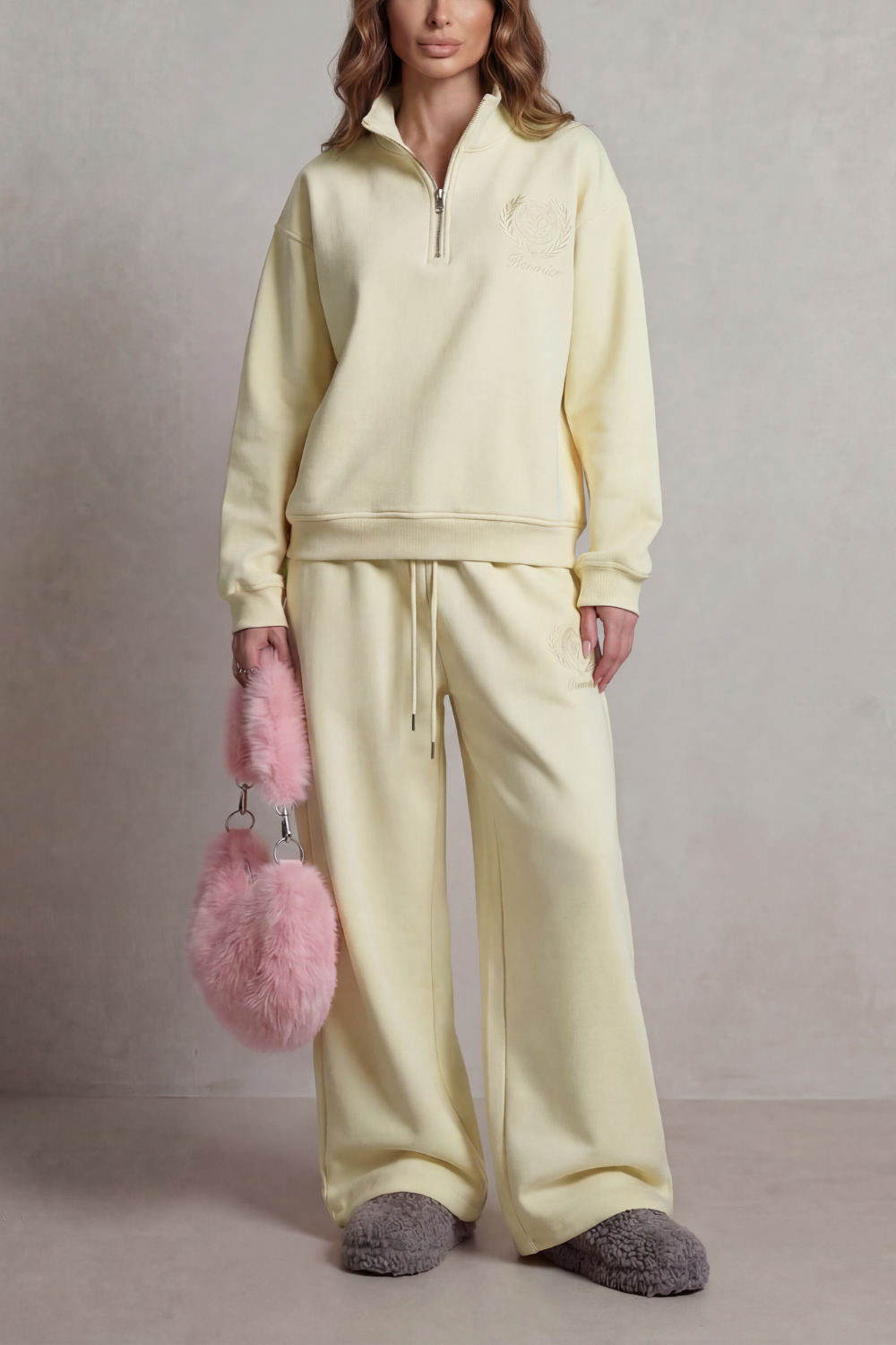 Florevée – Conjunto de lounge com crest bordado - Zip
