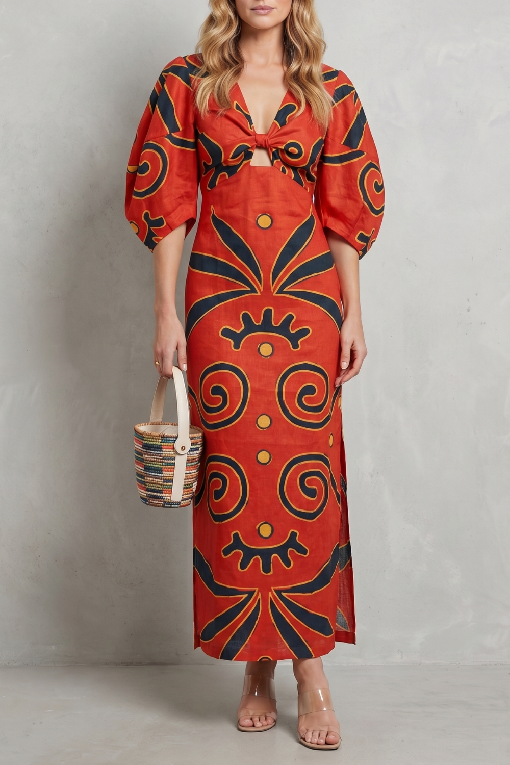 Kayara – Vestido maxi de bloco de cores