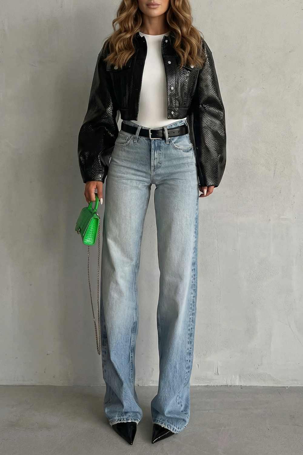 Lunarelle – Silhueta reta sem esforço – Calça jeans cintura média