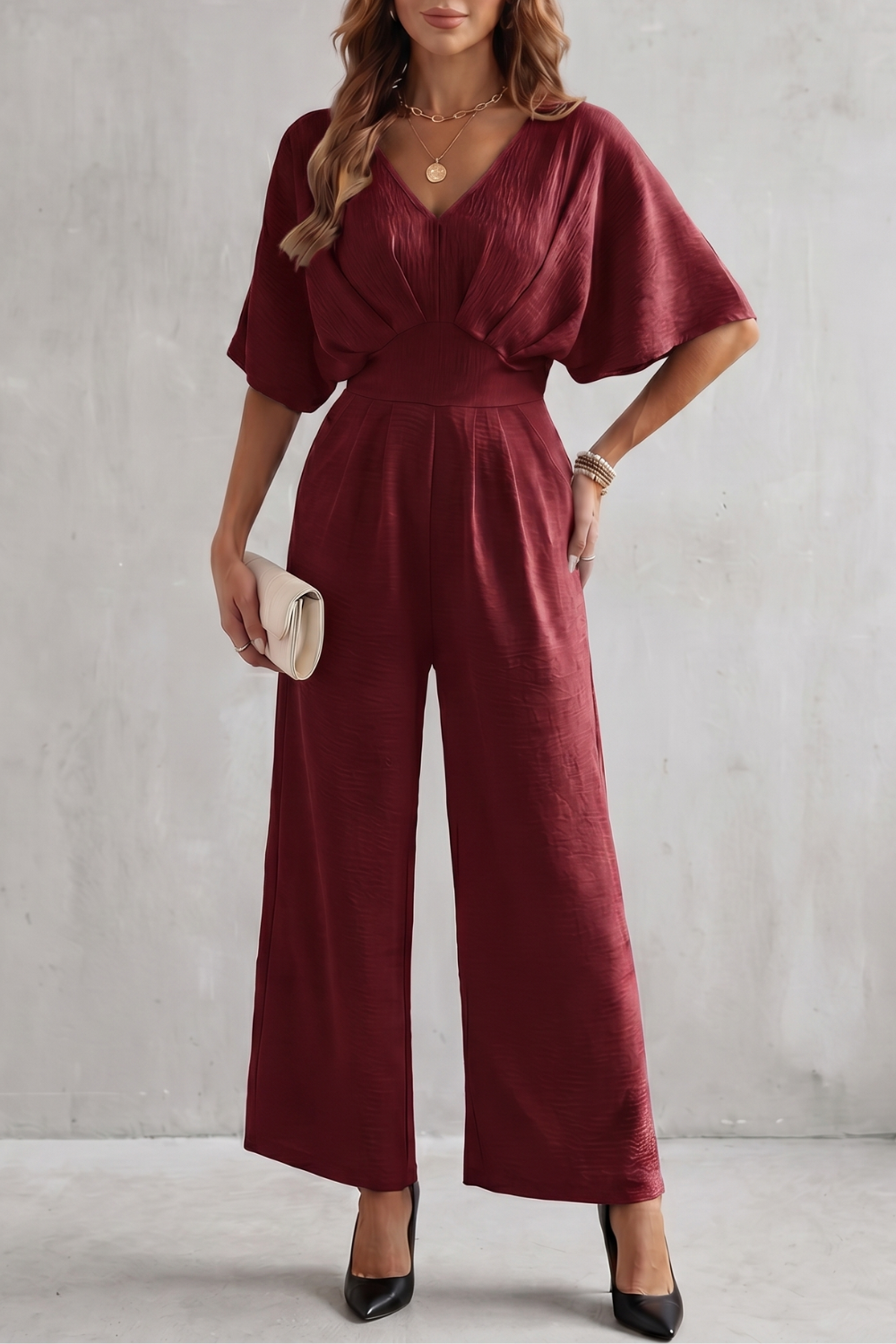 Lunévia – Elegante silhueta manga morcego – Macacão