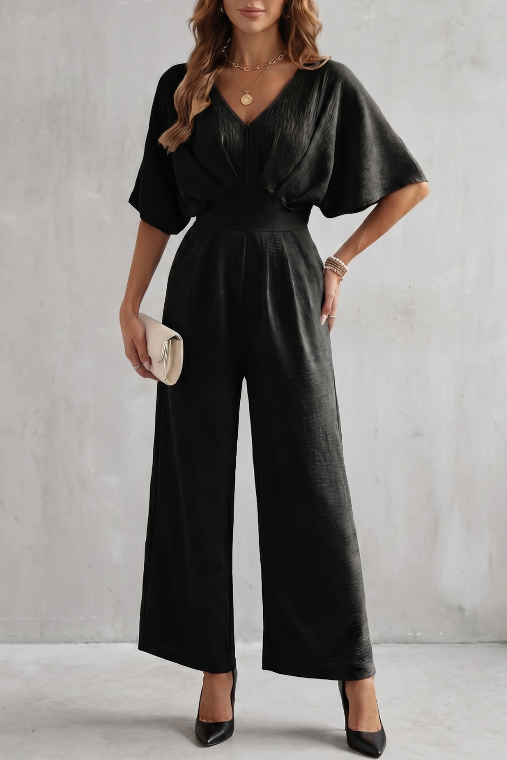 Lunévia – Elegante silhueta manga morcego – Macacão