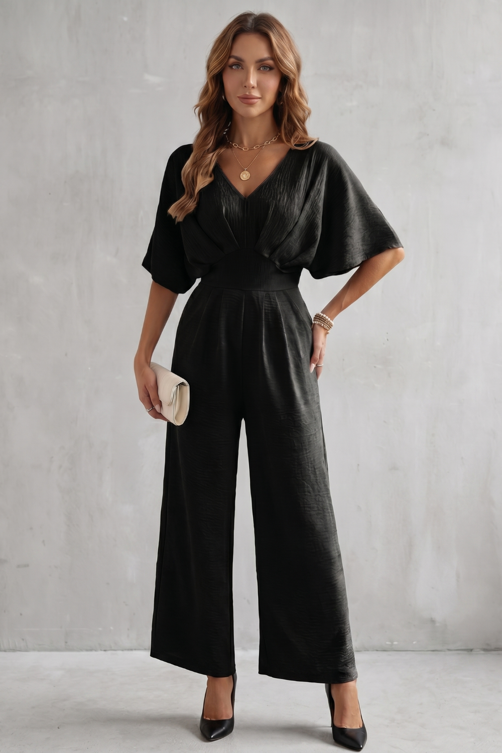 Lunévia – Elegante silhueta manga morcego – Macacão
