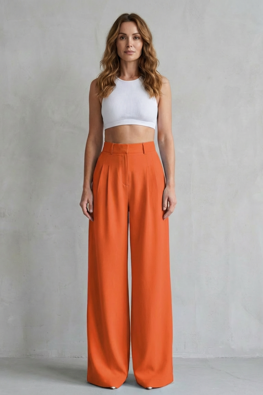 Lunévia – Drape fluido – Calça pantalona alfaiataria