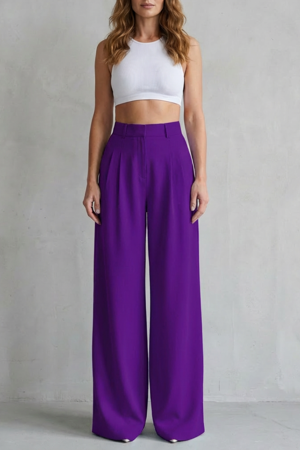Lunévia – Drape fluido – Calça pantalona alfaiataria