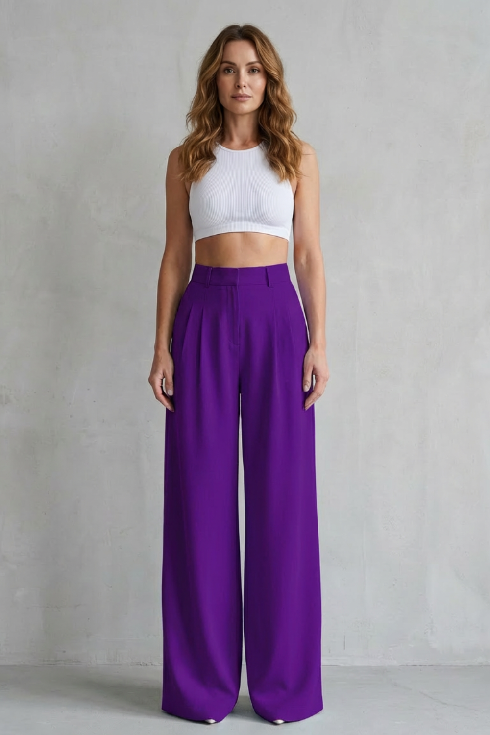 Lunévia – Drape fluido – Calça pantalona alfaiataria