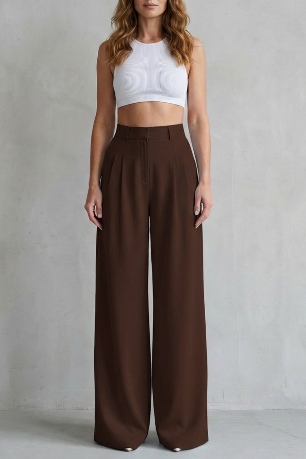 Lunévia – Drape fluido – Calça pantalona alfaiataria