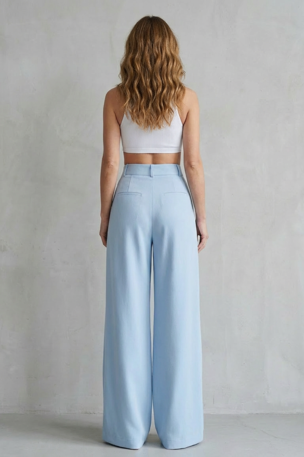 Lunévia – Drape fluido – Calça pantalona alfaiataria