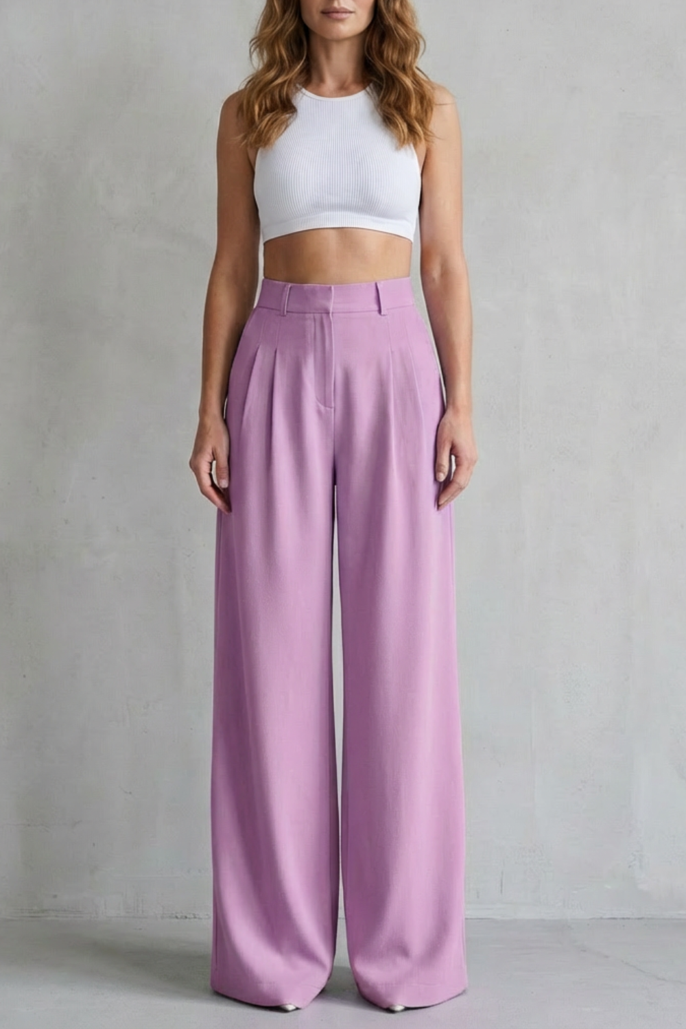 Lunévia – Drape fluido – Calça pantalona alfaiataria