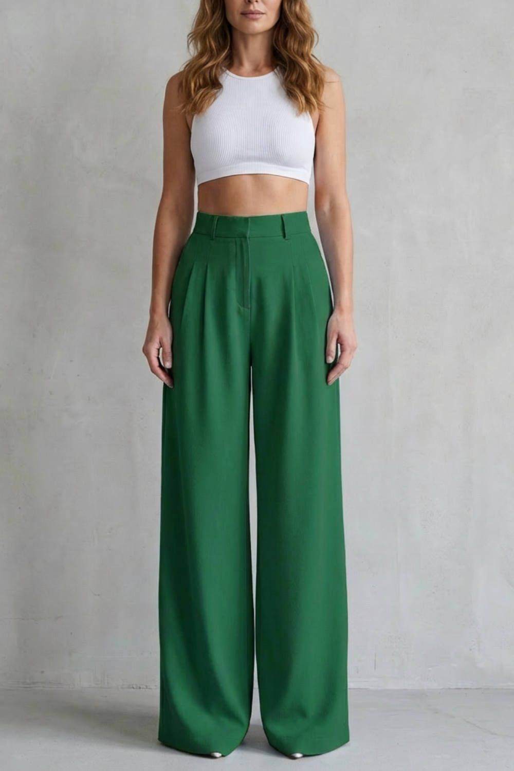 Lunévia – Drape fluido – Calça pantalona alfaiataria