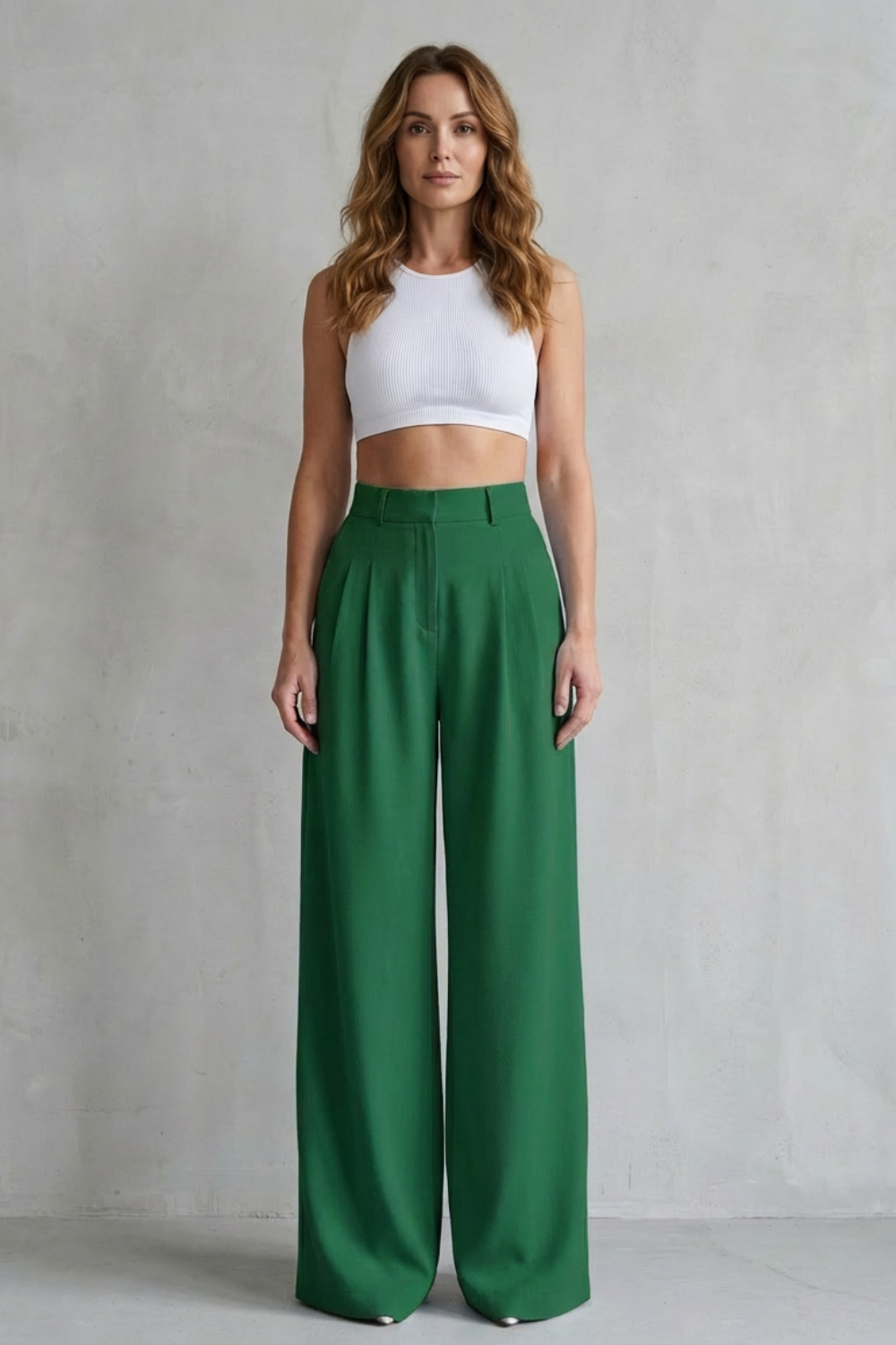 Lunévia – Drape fluido – Calça pantalona alfaiataria