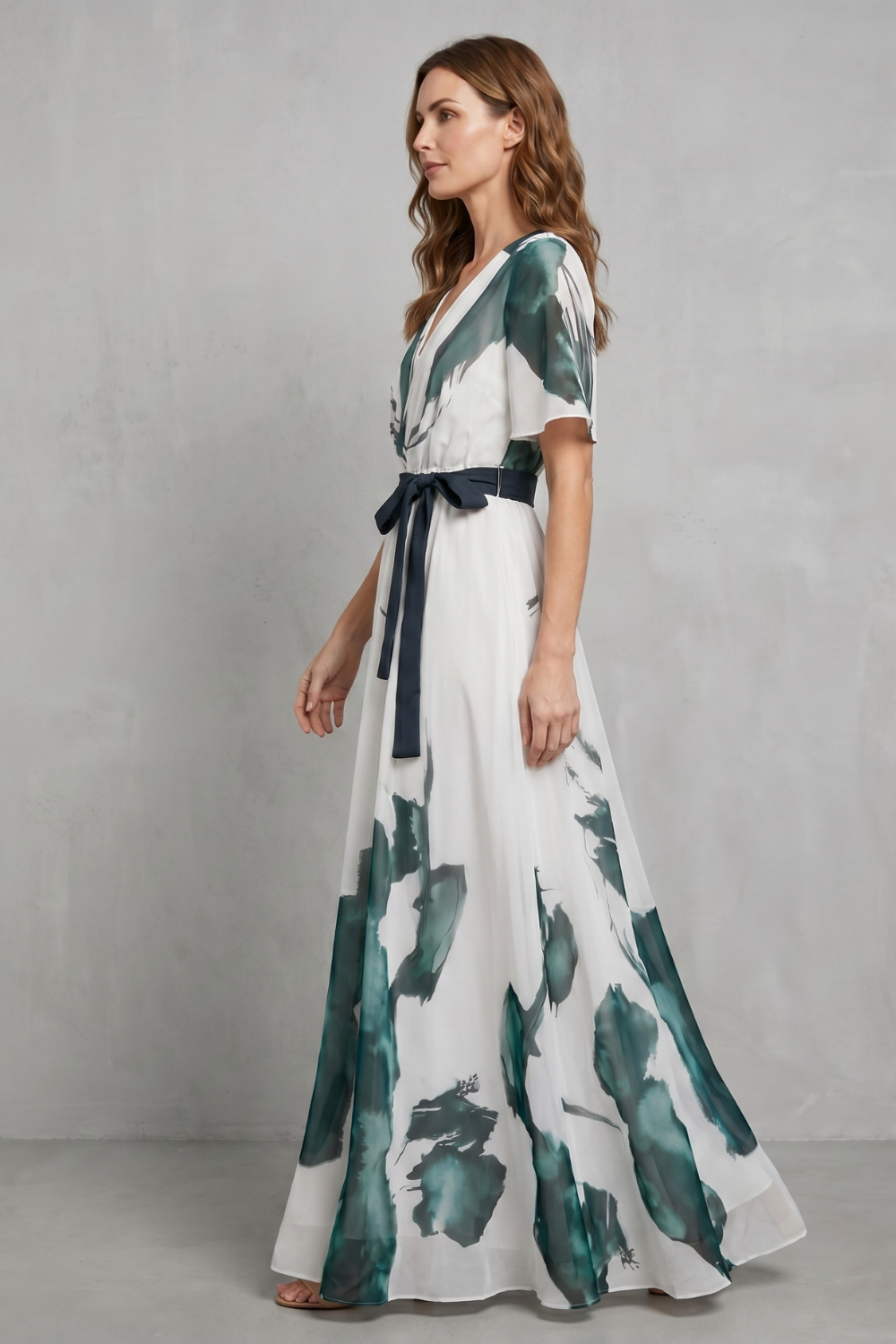 Marévelle – Impressão em aquarela graça – Vestido Maxi