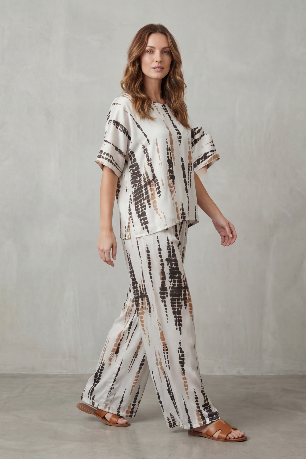 Marie – Estampa Abstrata – Conjunto Pantalona de Loungewear