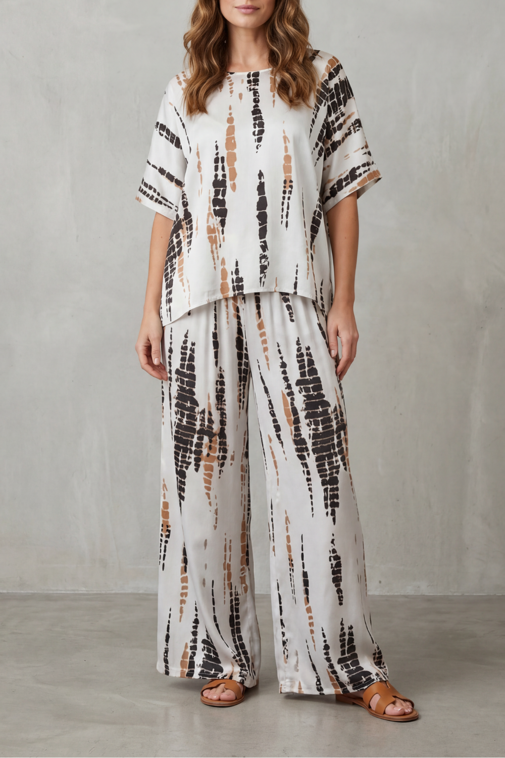 Marie – Estampa Abstrata – Conjunto Pantalona de Loungewear