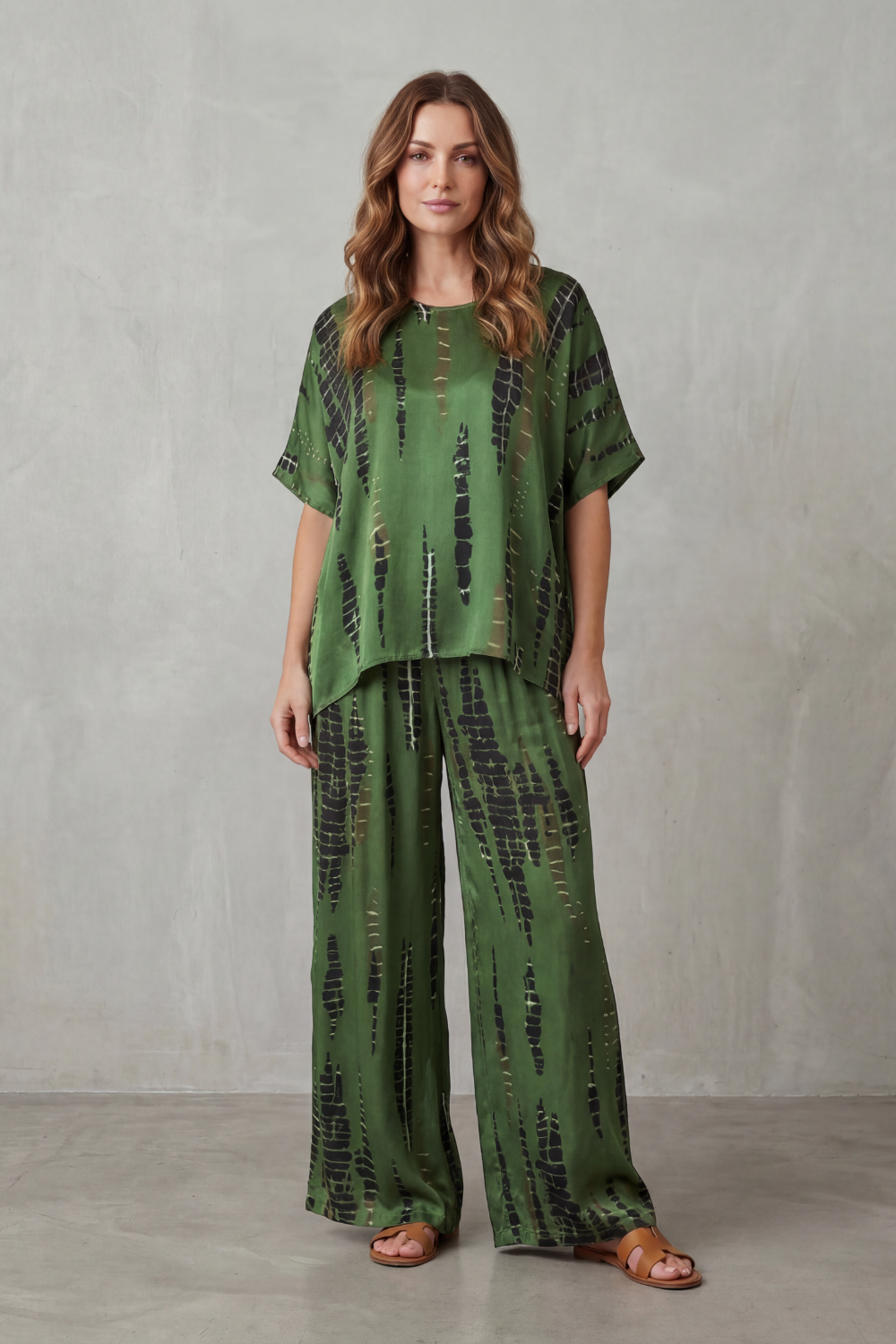 Marie – Estampa Abstrata – Conjunto Pantalona de Loungewear