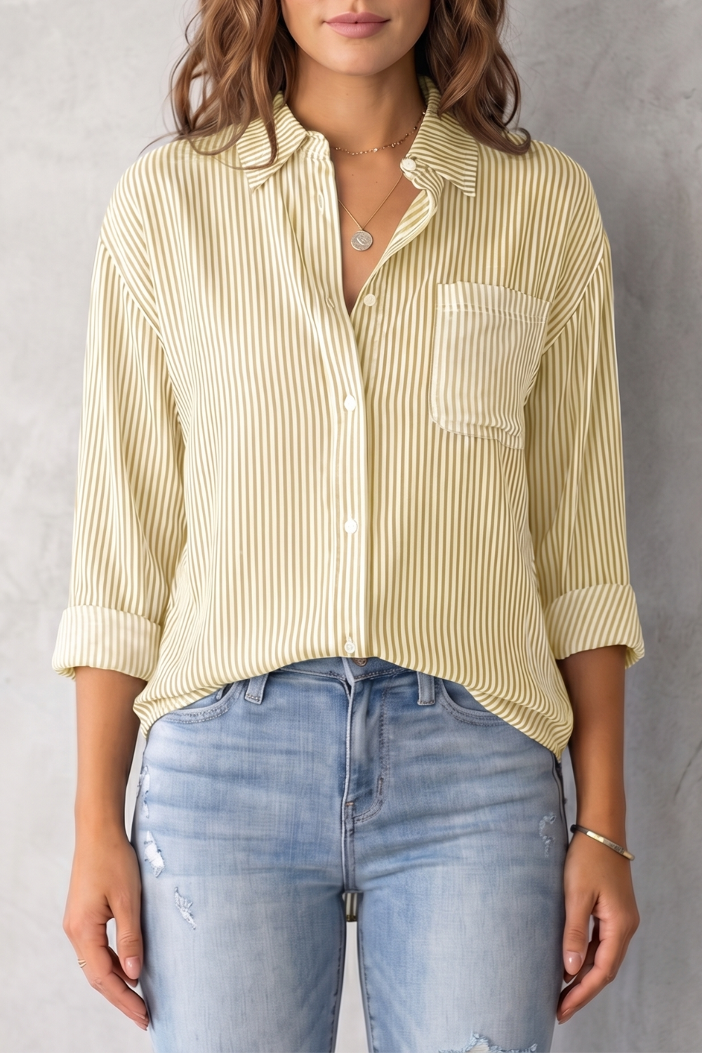 Marinelle – Padrão listrado clássico – Camisa com botão