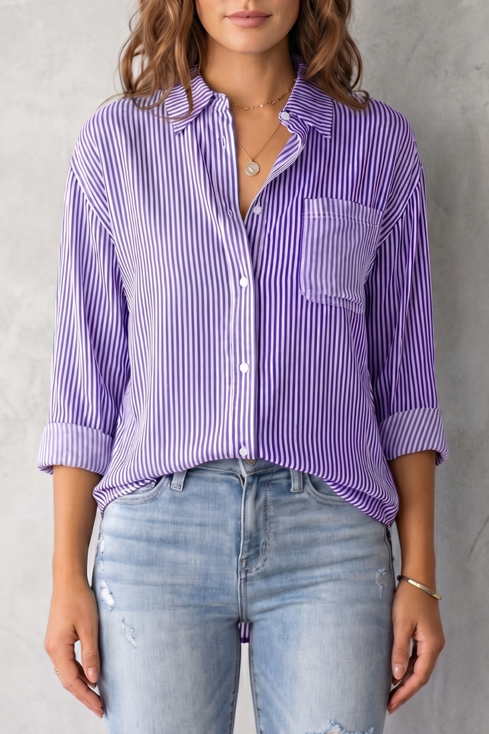 Marinelle – Padrão listrado clássico – Camisa com botão