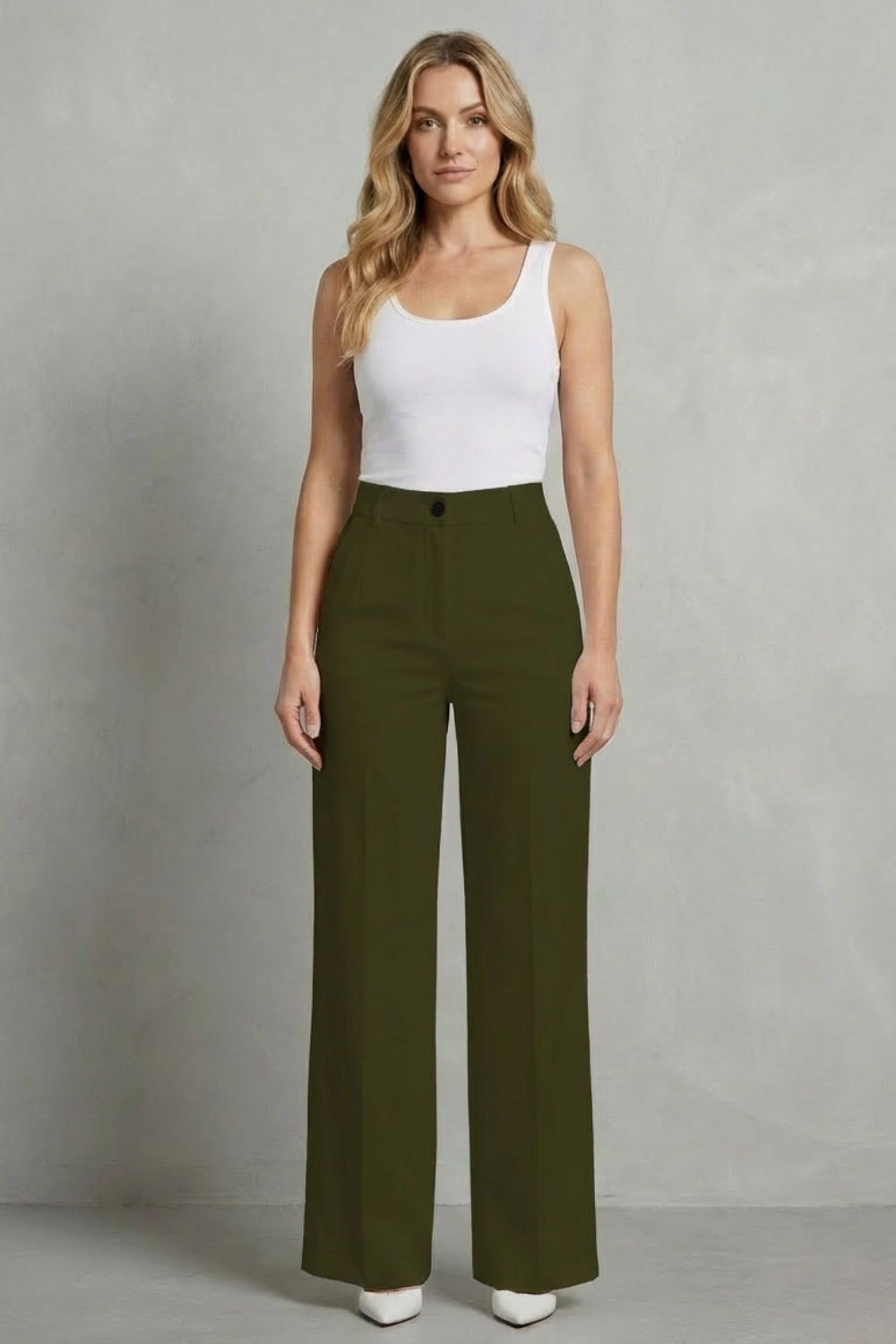 Mirelline – Alfaiataria elegante – Calça reta cintura alta