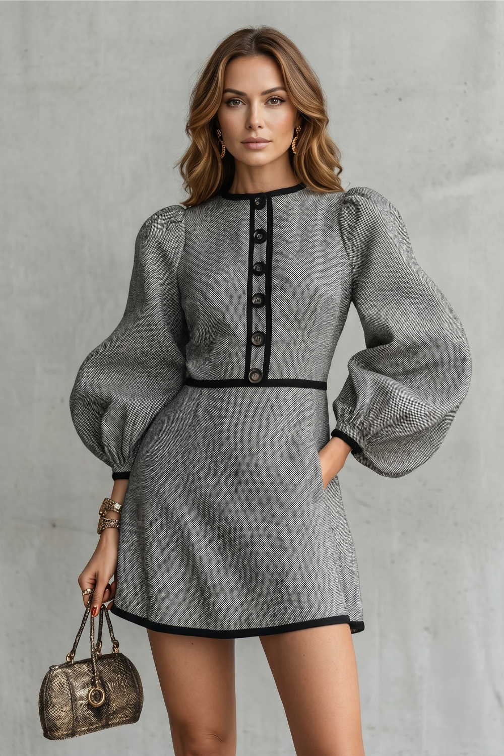 Montelisse – Elegância parisiense com contrastes – Vestido curto